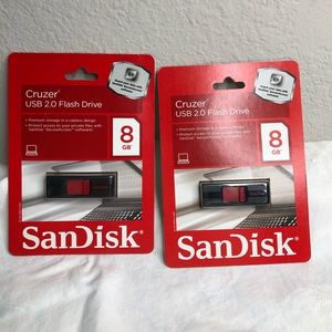 2- Sandisk USB 2.0 flash drive 8 GB Cruzer NEW